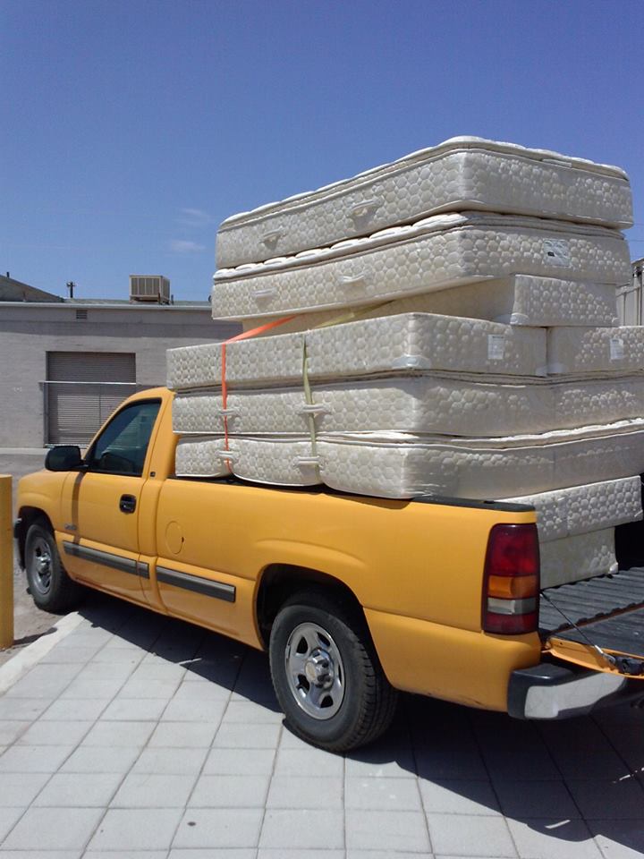 Loaded truck with beds