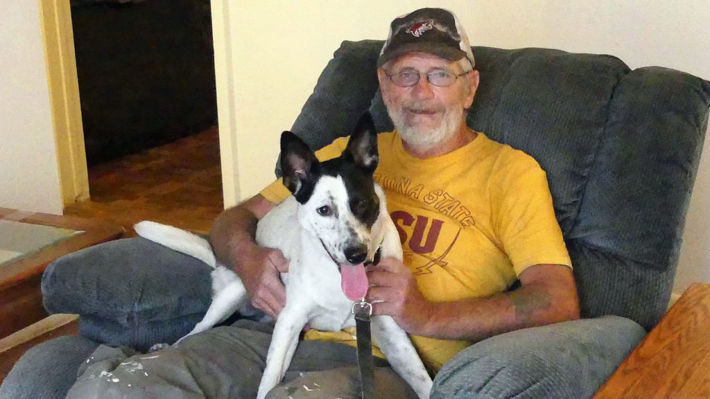 Jeff Stahl and Patches receive furniture from Bridging AZ Furniture Bank